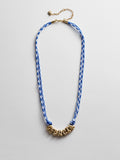 Bubble Letter Custom Paracord Necklace - Blue/White