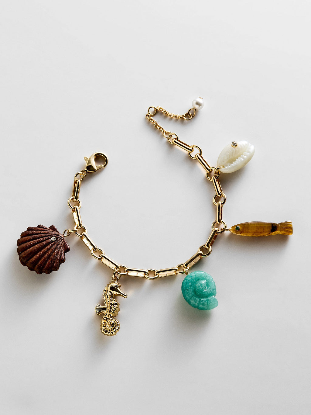 All At Sea Charm Bracelet - Gold/Turquoise