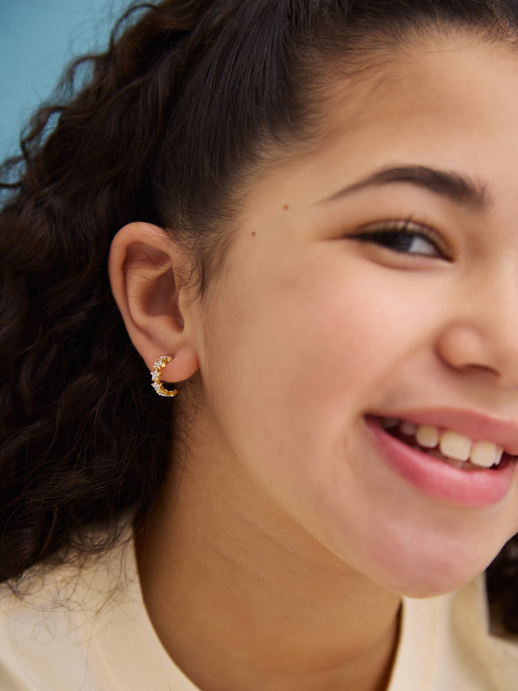 Shining Star Kids' Earrings - Gold/Pavé