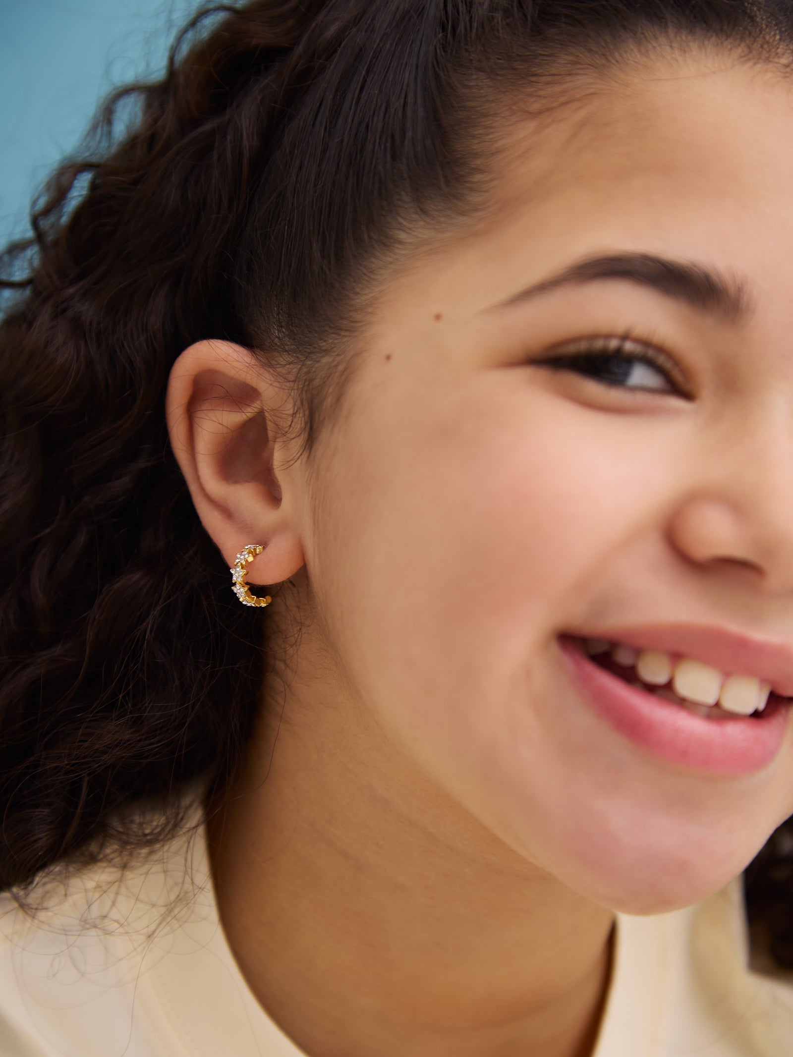 Shining Star Kids' Earrings - Gold/Pavé
