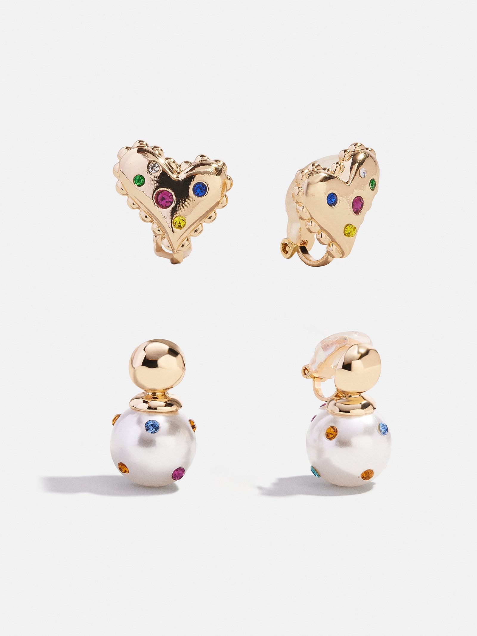Tiny Treasures Kids' Clip-On Earring Set - Gold/Pearl