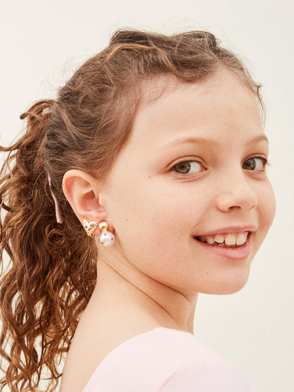 Tiny Treasures Kids' Clip-On Earring Set - Gold/Pearl