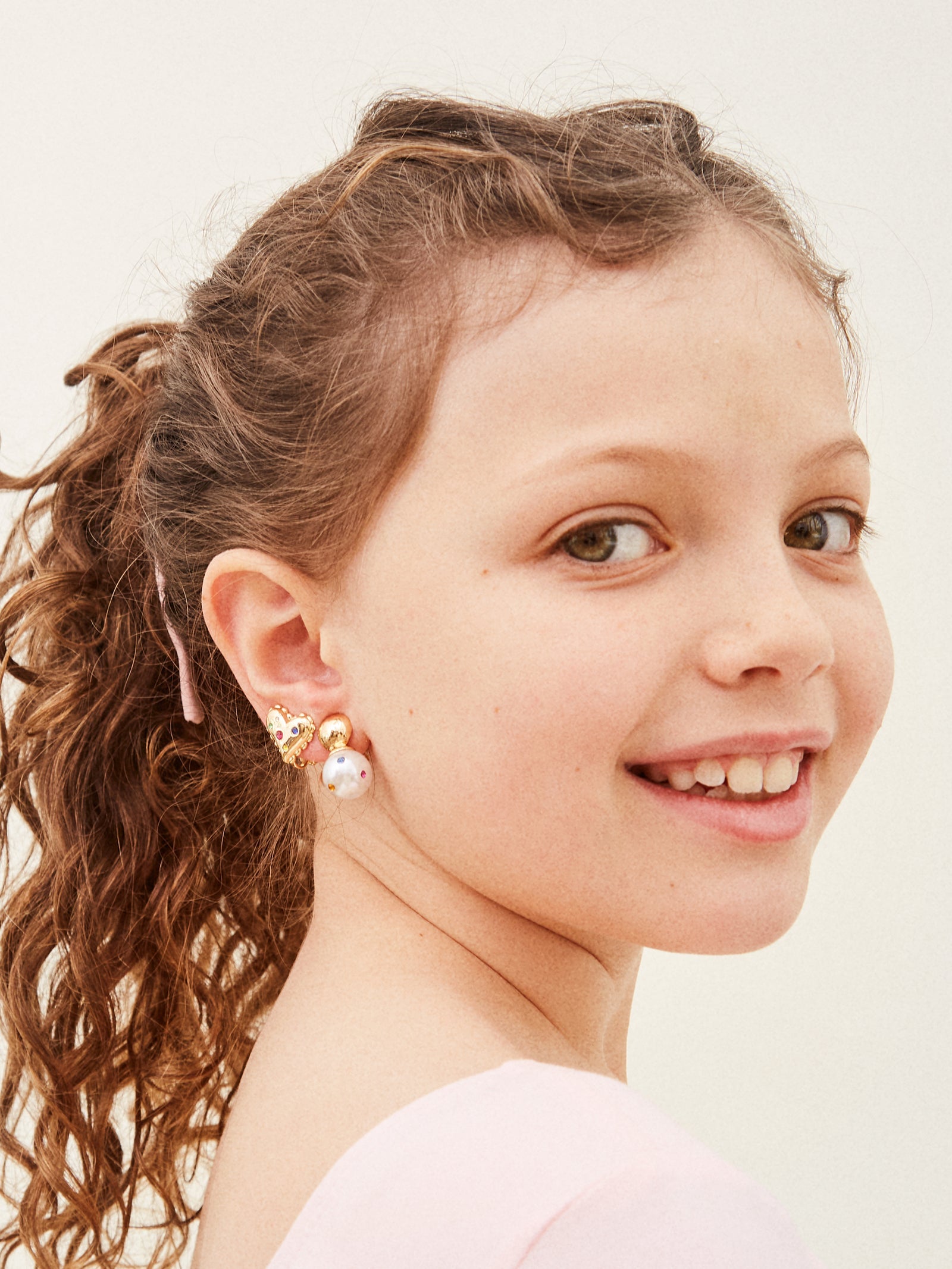 Tiny Treasures Kids' Clip-On Earring Set - Gold/Pearl