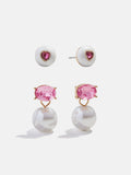 Candy Heart Kids' Earring Set - Pink