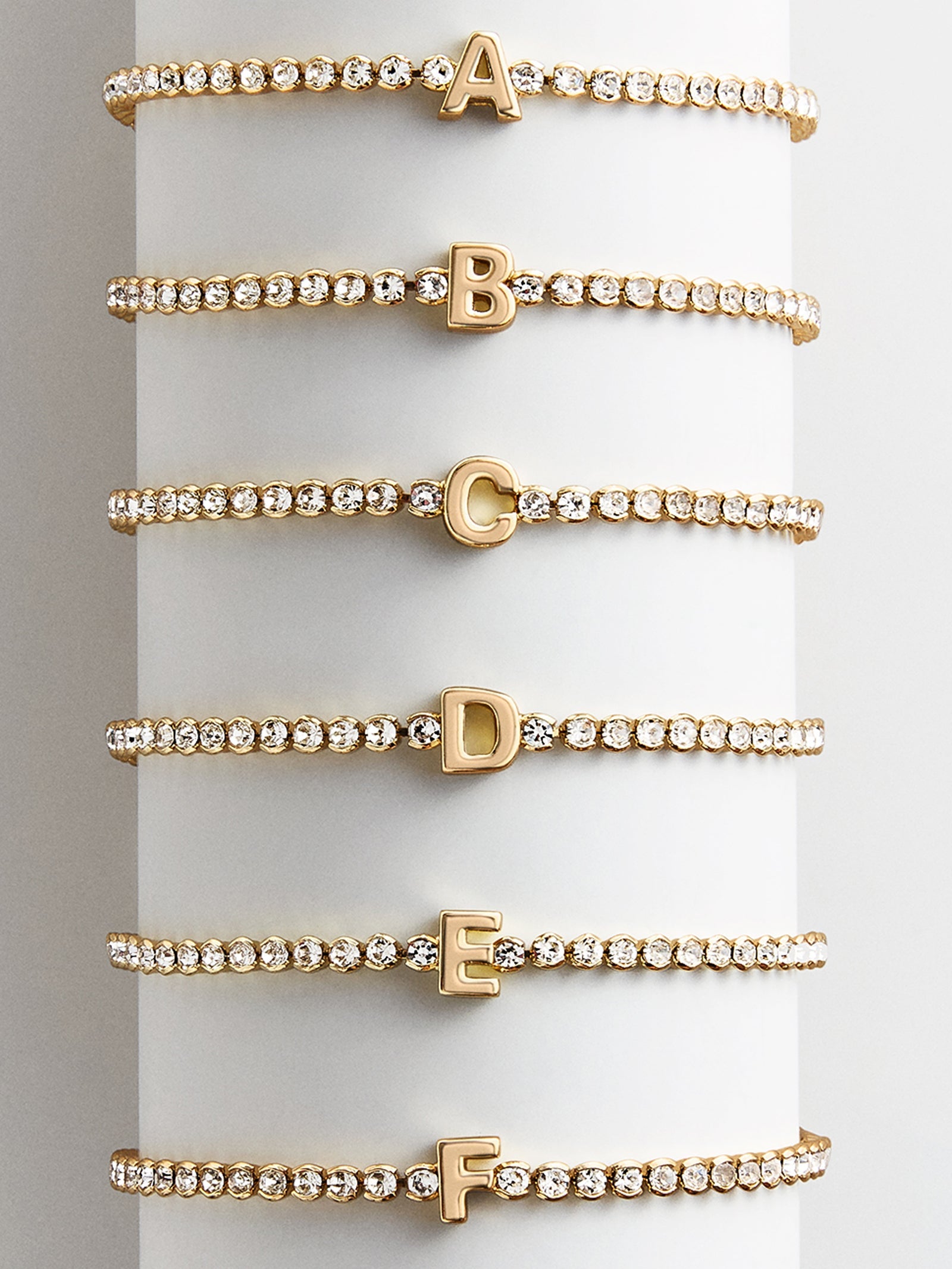 Block Letter Tennis Bracelet - Initial Tennis Bracelet