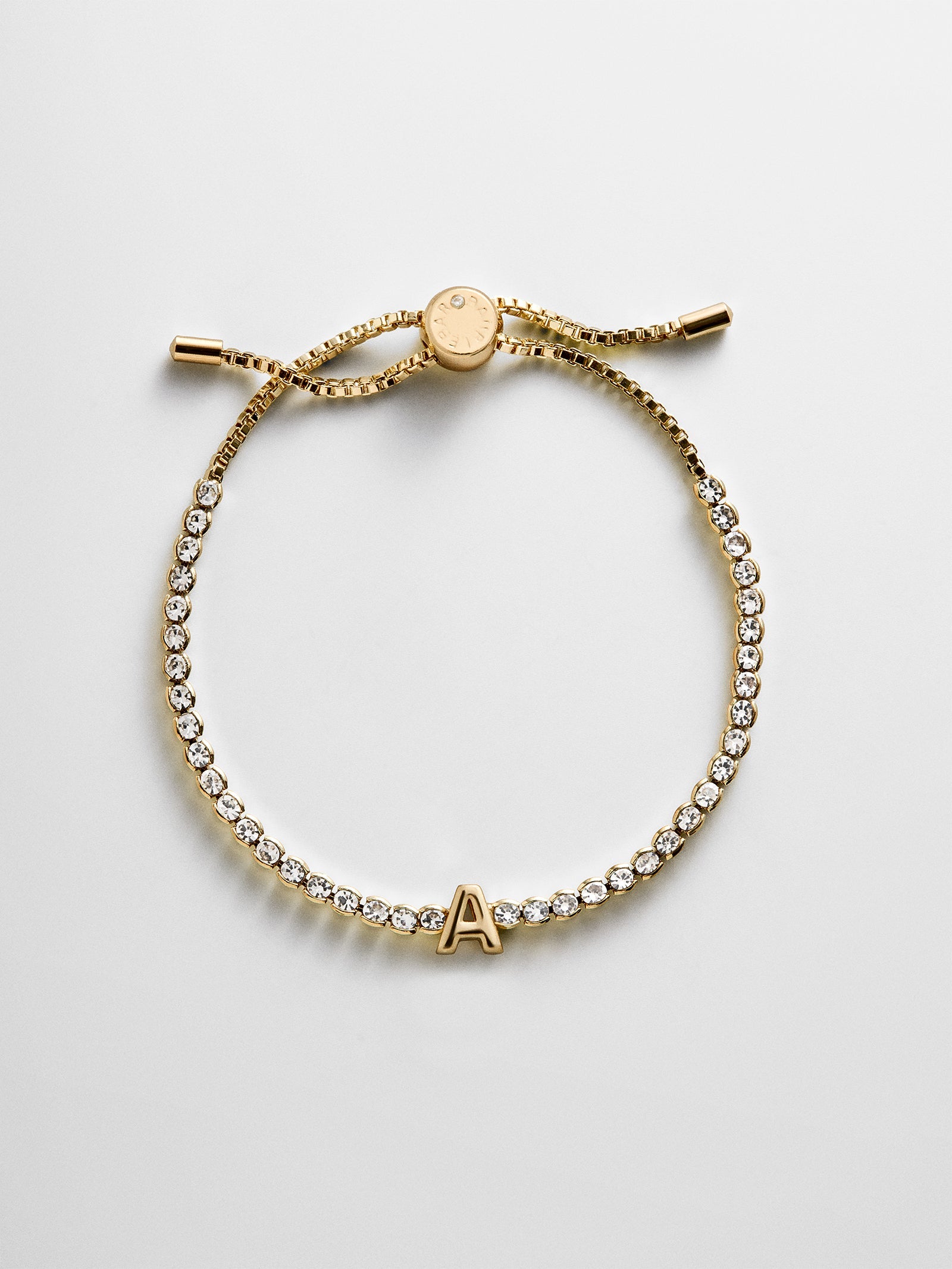 Block Letter Tennis Bracelet - Initial Tennis Bracelet