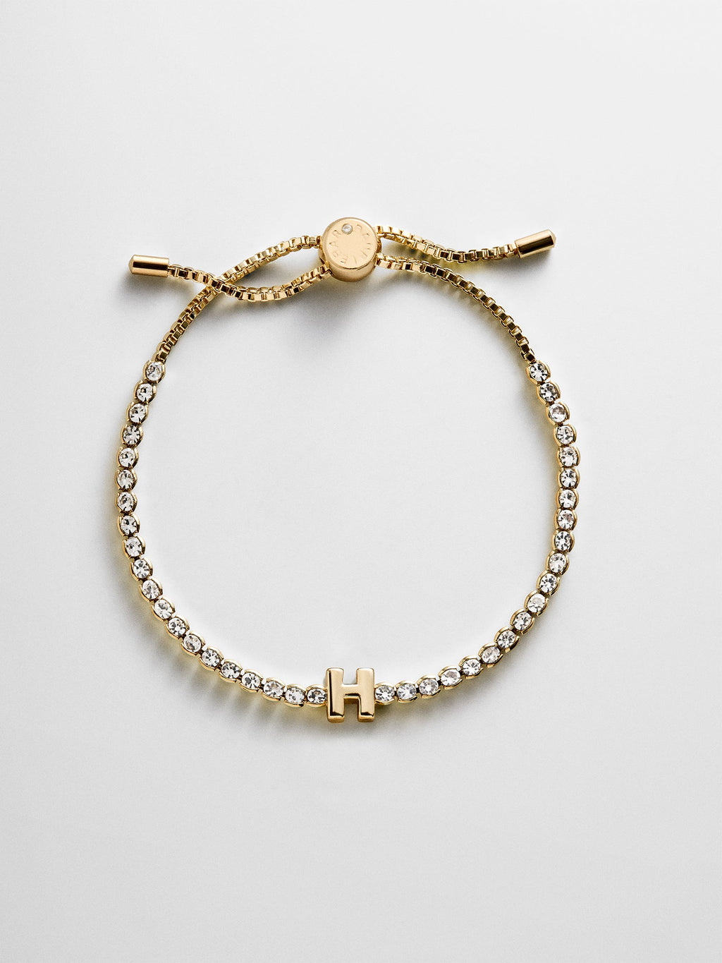 Block Letter Tennis Bracelet - Initial Tennis Bracelet