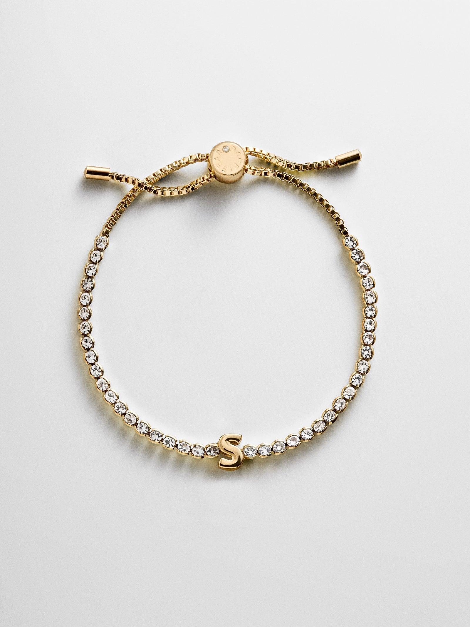 Block Letter Tennis Bracelet - Initial Tennis Bracelet