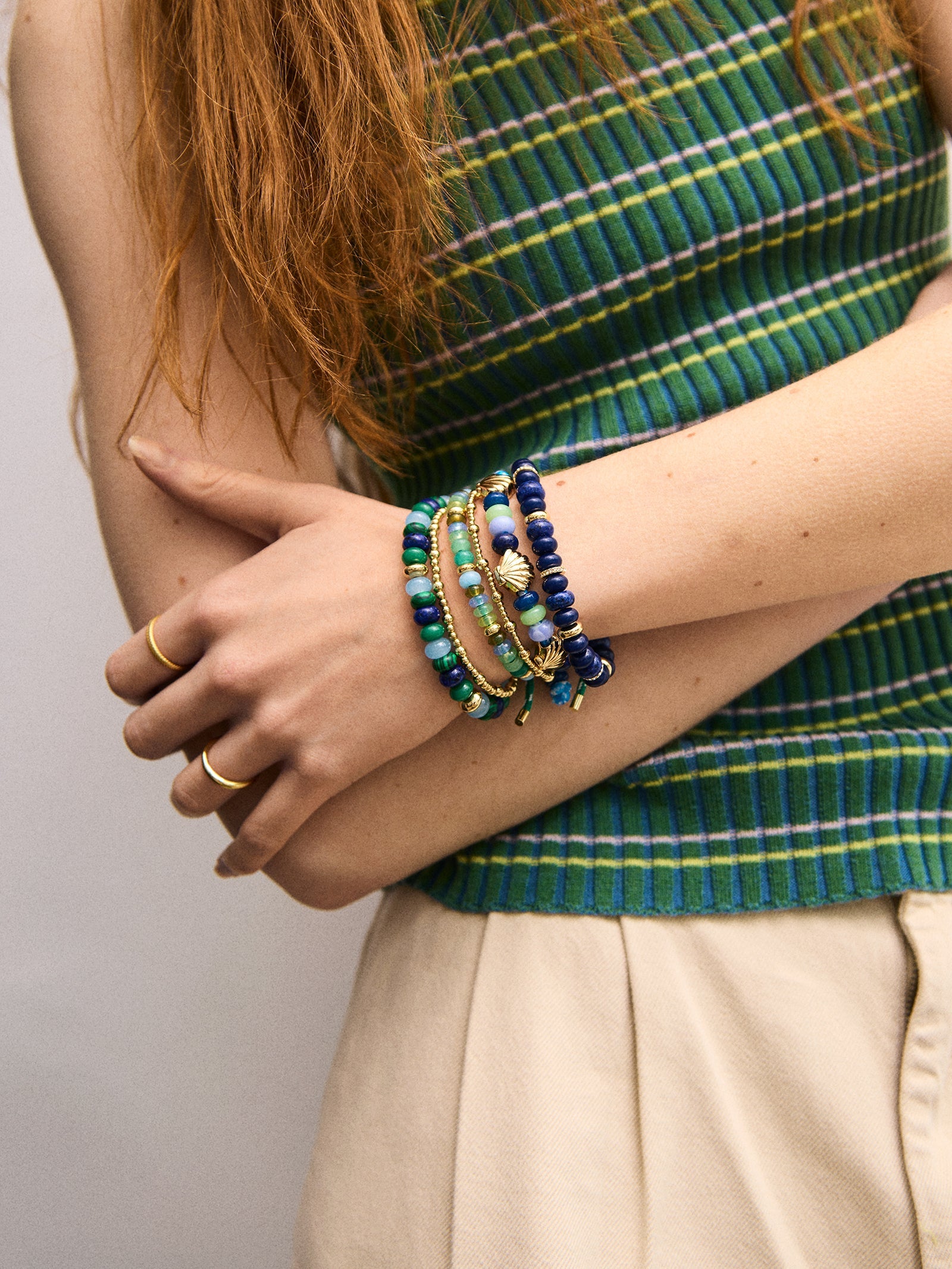 Marjorie Beaded Bracelet - Blue Multi
