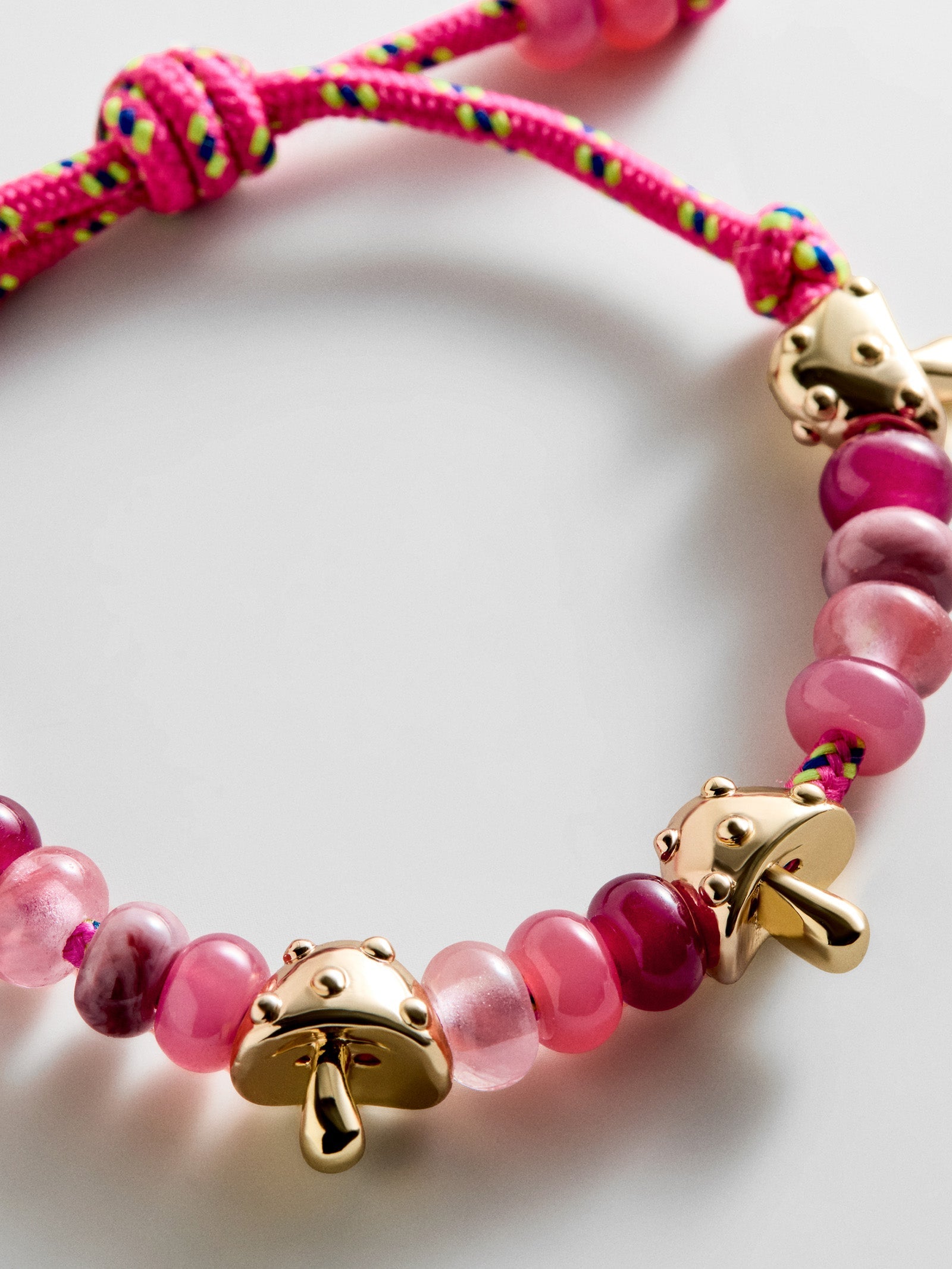 Happy Here Beaded Bracelet - Mushroom