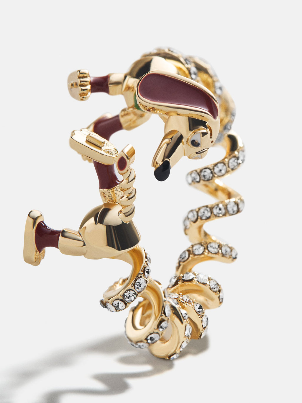 Disney Pixar Slinky Dog Cuff Ring - Gold/Pavé