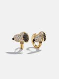 Peanuts Snoopy 14K Gold Earrings - Gold/Pavé