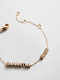 14K Gold/Pavé Custom Block Multi Name Bracelet - 2 Names