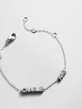 Sterling Silver/Pavé Custom Block Multi Name Bracelet - 2 Names