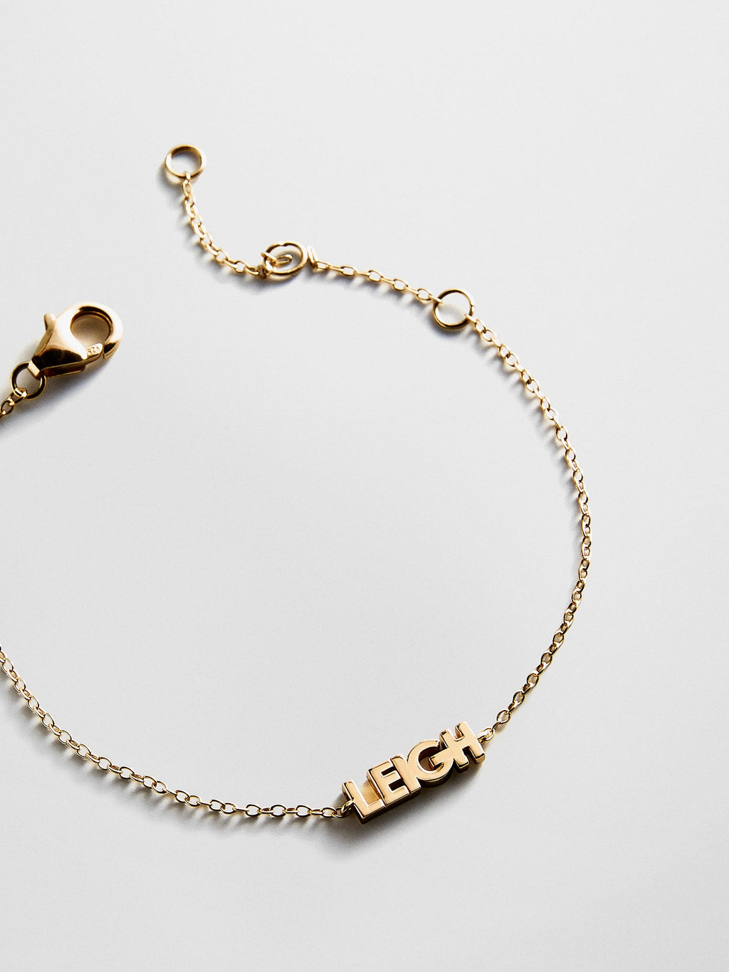 14K Gold Custom Block Multi Name Bracelet - 1 Name