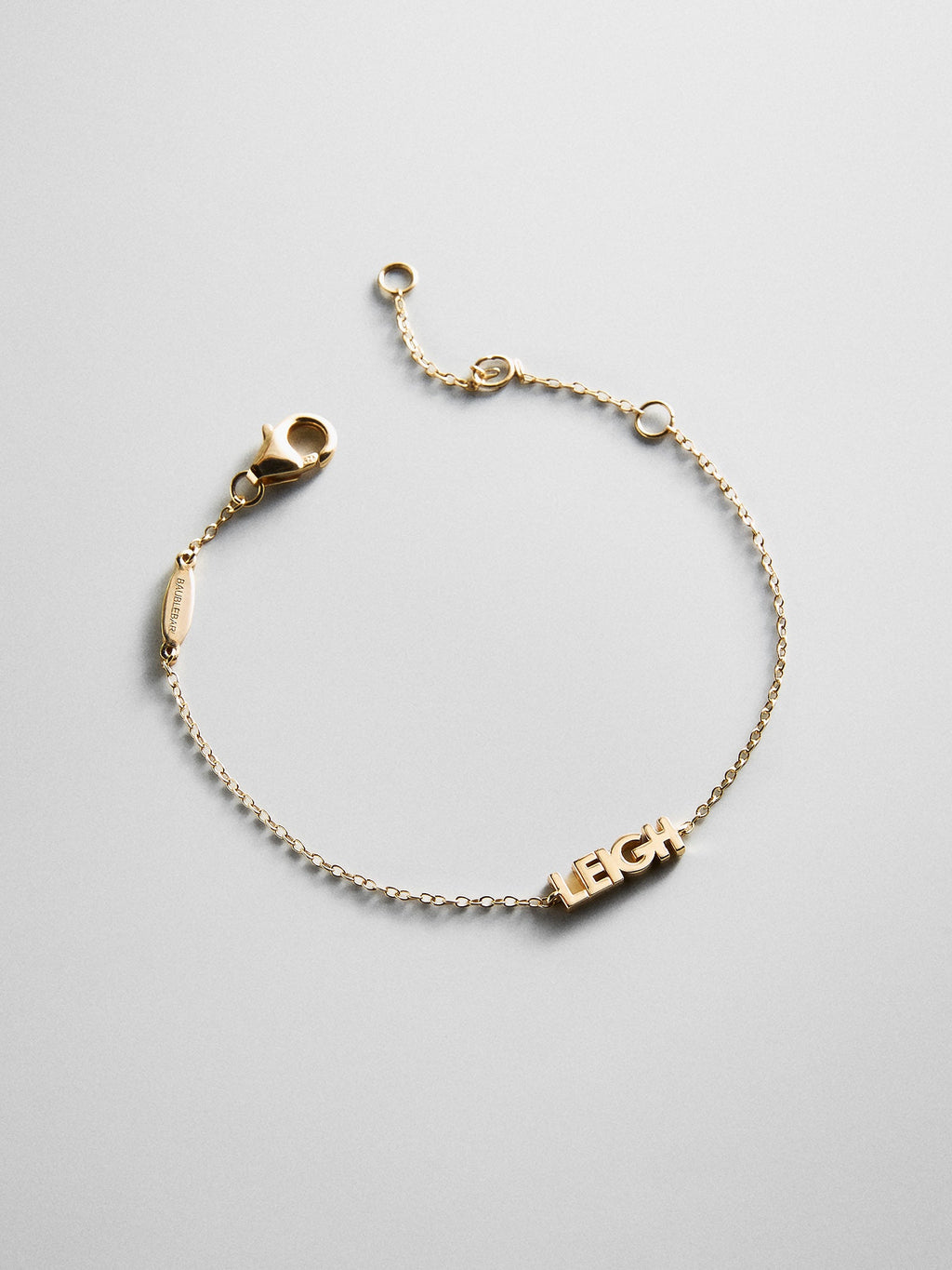 14K Gold Custom Block Multi Name Bracelet - 1 Name