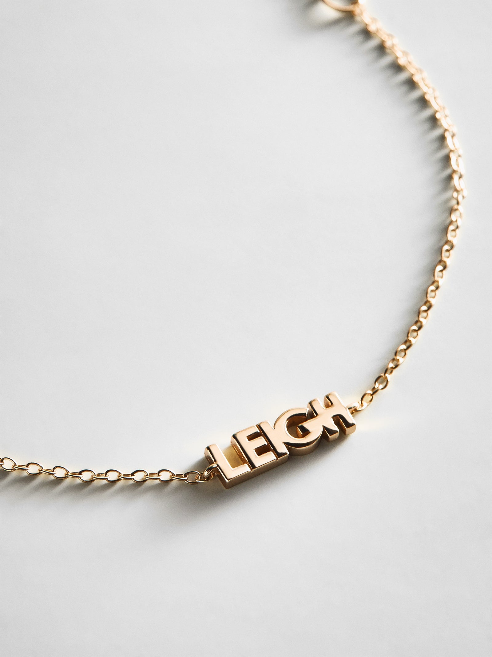 14K Gold Custom Block Multi Name Bracelet - 1 Name