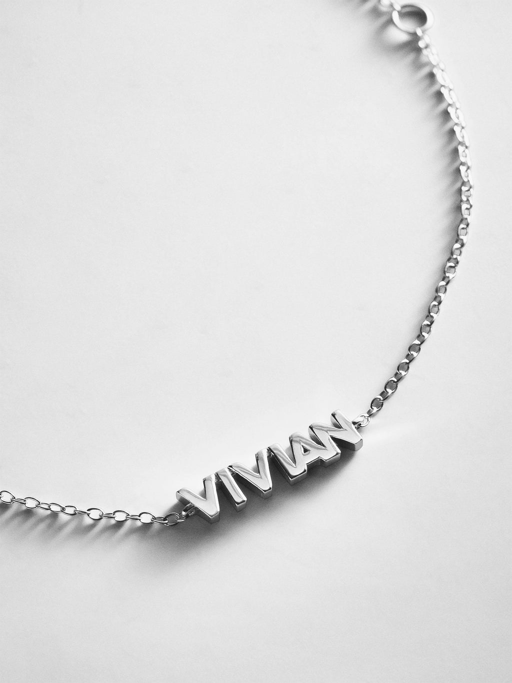 Sterling Silver Custom Block Multi Name Bracelet - 1 Name