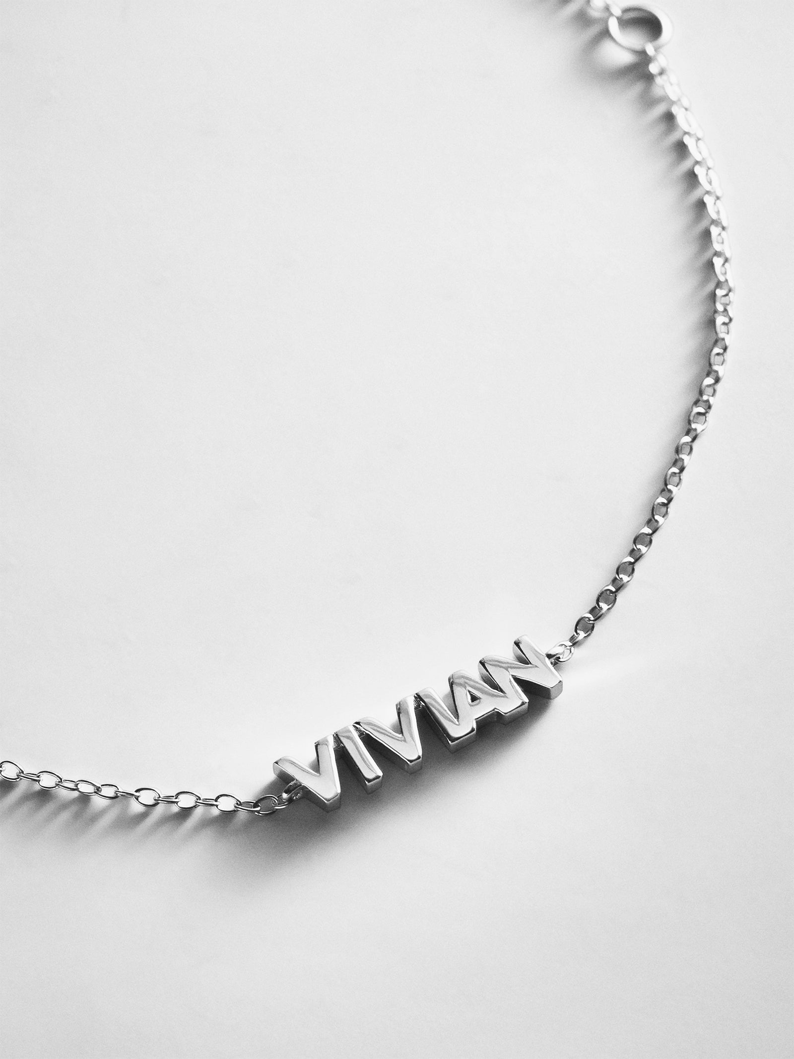 Sterling Silver Custom Block Multi Name Bracelet - 1 Name