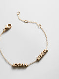 14K Gold Custom Block Multi Name Bracelet - 2 Names