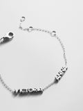 Sterling Silver Custom Block Multi Name Bracelet - 2 Names