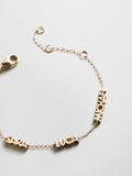 14K Gold Custom Block Multi Name Bracelet - 3 Names