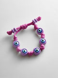 Knotty Good Eye Cord Bracelet  - Lilac