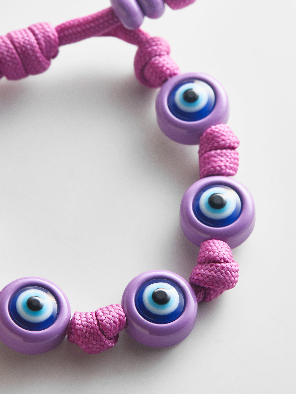 Knotty Good Eye Cord Bracelet  - Lilac