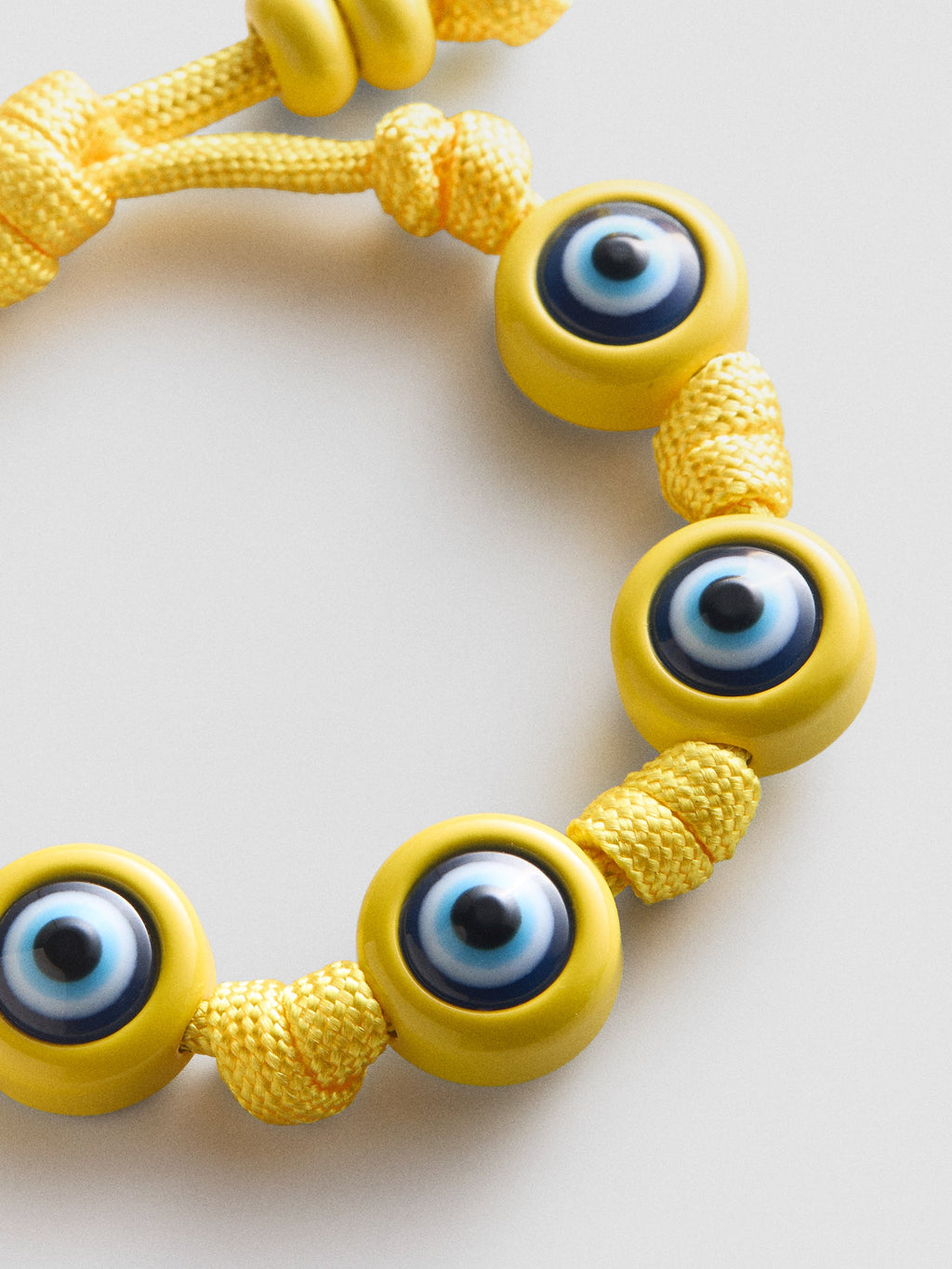 Knotty Good Eye Cord Bracelet  - Yellow