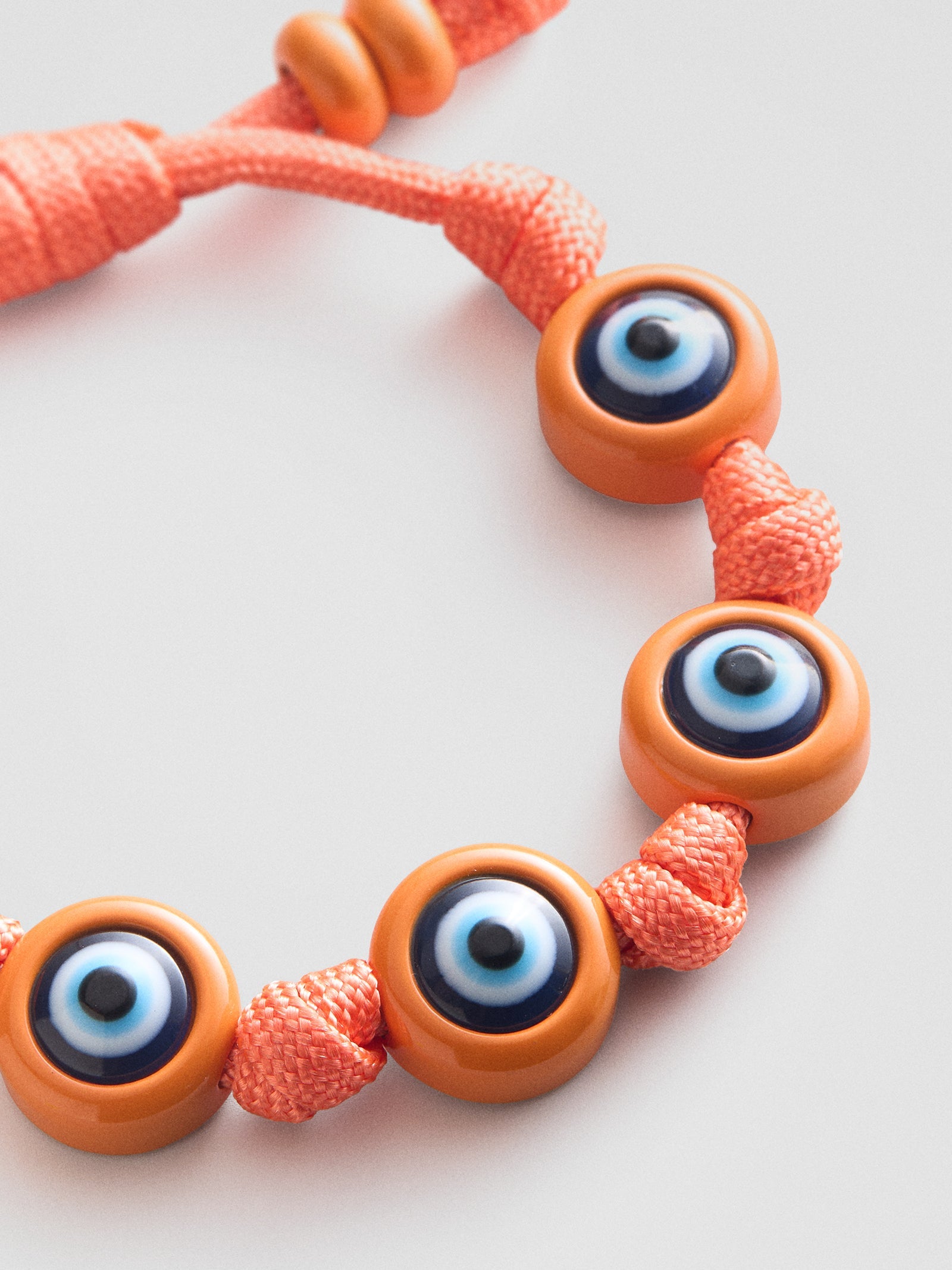 Knotty Good Eye Cord Bracelet  - Tangerine