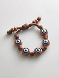 Knotty Good Eye Cord Bracelet  - Chocolate Brown