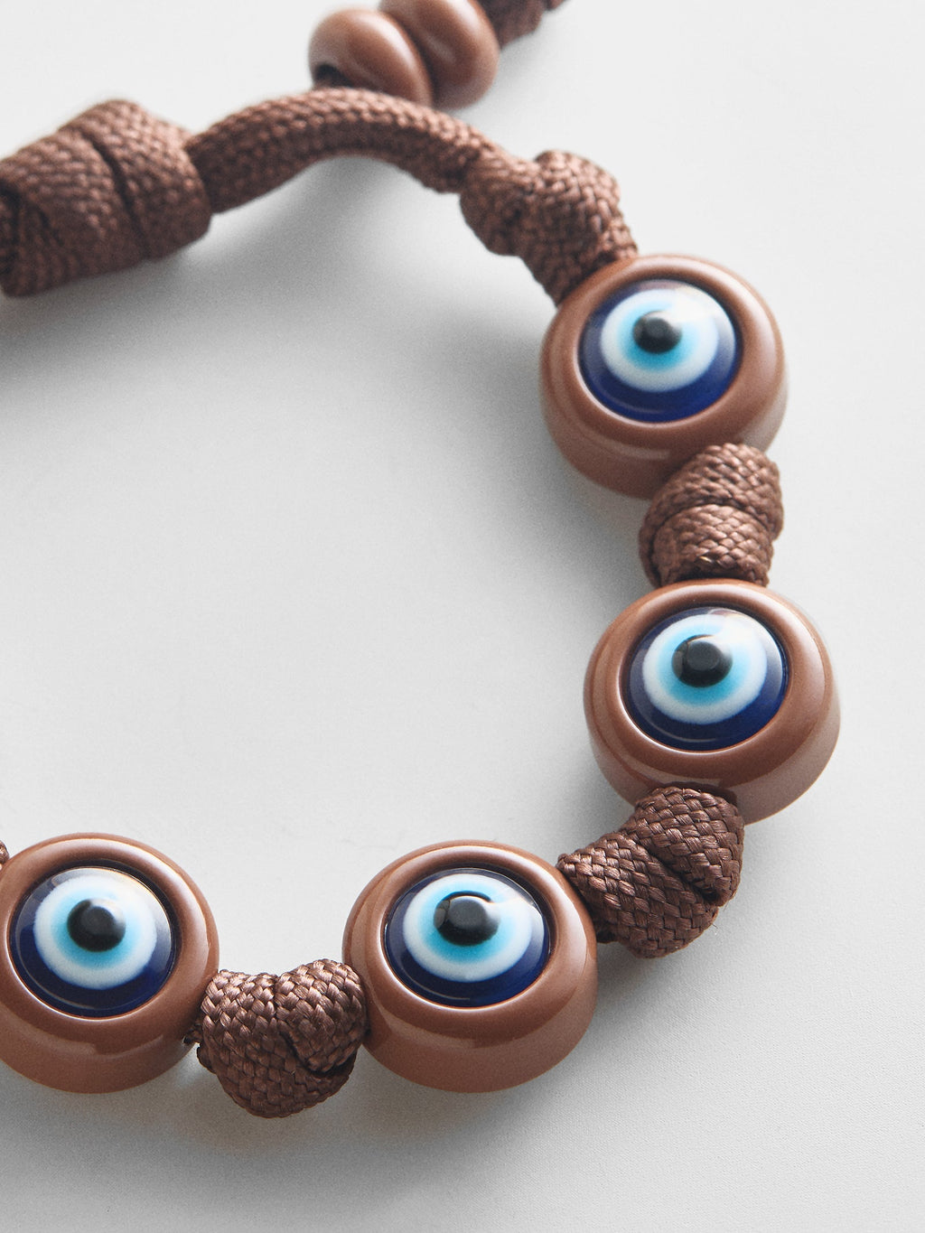 Knotty Good Eye Cord Bracelet  - Chocolate Brown
