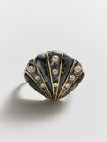 Nikki Shell Statement Ring - Black