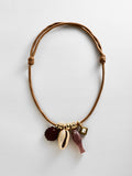 Shay Cord Charm Necklace - Brown