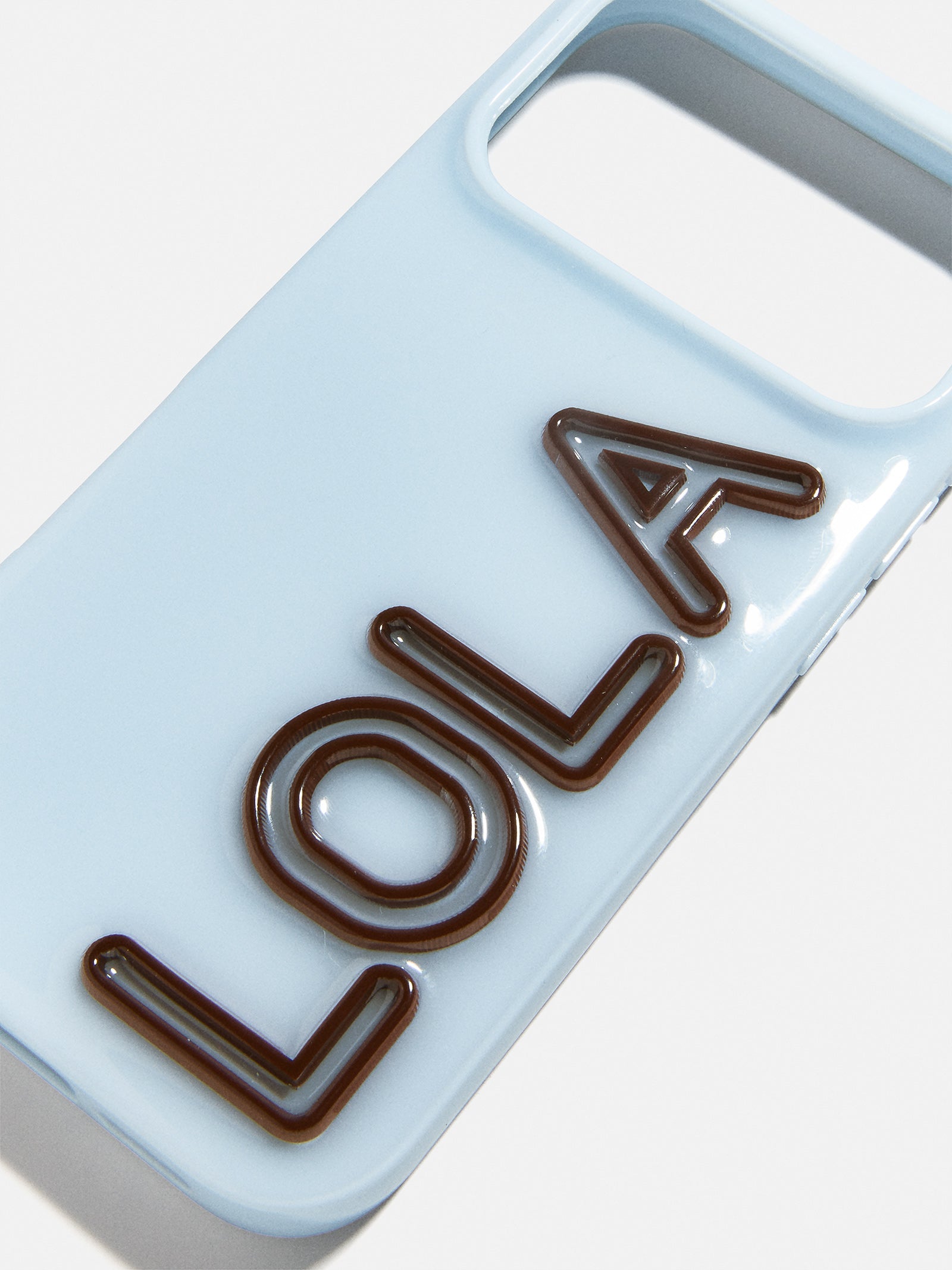 Fine Line Custom iPhone Case - Baby Blue/Dark Brown
