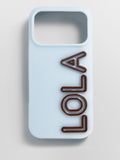 Fine Line Custom iPhone Case - Baby Blue/Dark Brown