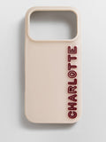 Fine Line Custom iPhone Case - Beige/Maroon