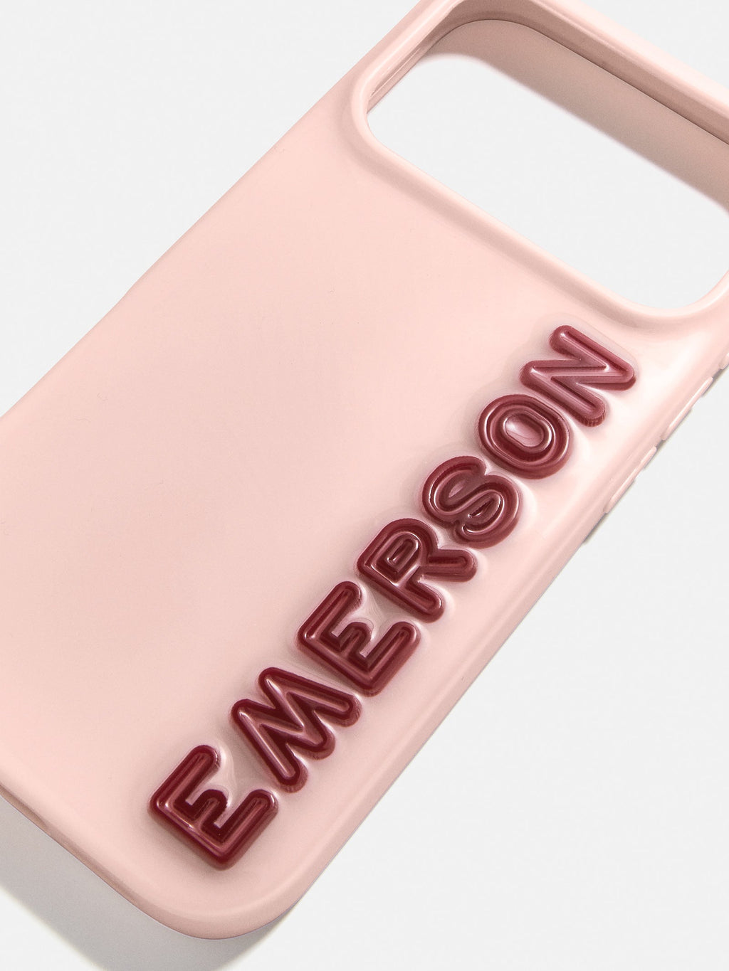 Fine Line Custom iPhone Case - Baby Pink/Maroon