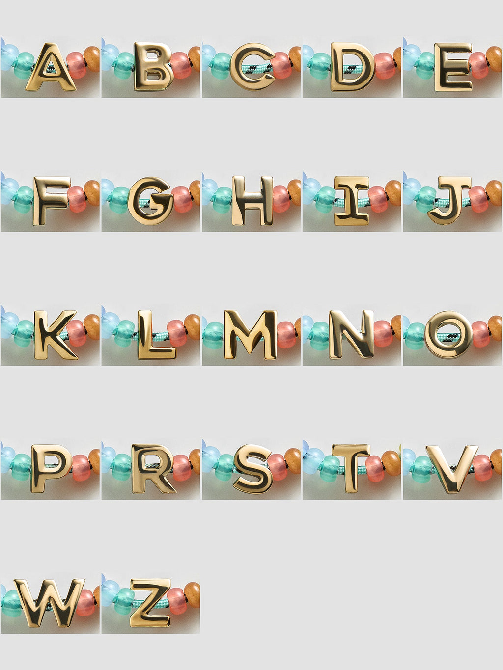 Marjorie Waterproof Initial Bracelet - Multi/Gold
