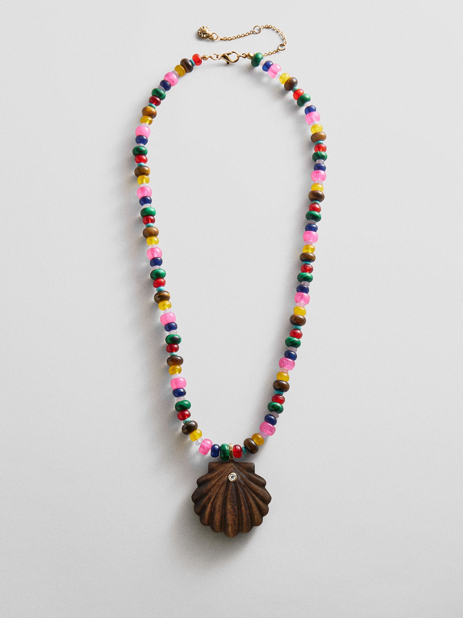 Sun Drift Semi-Precious Pendant Necklace - Seashell