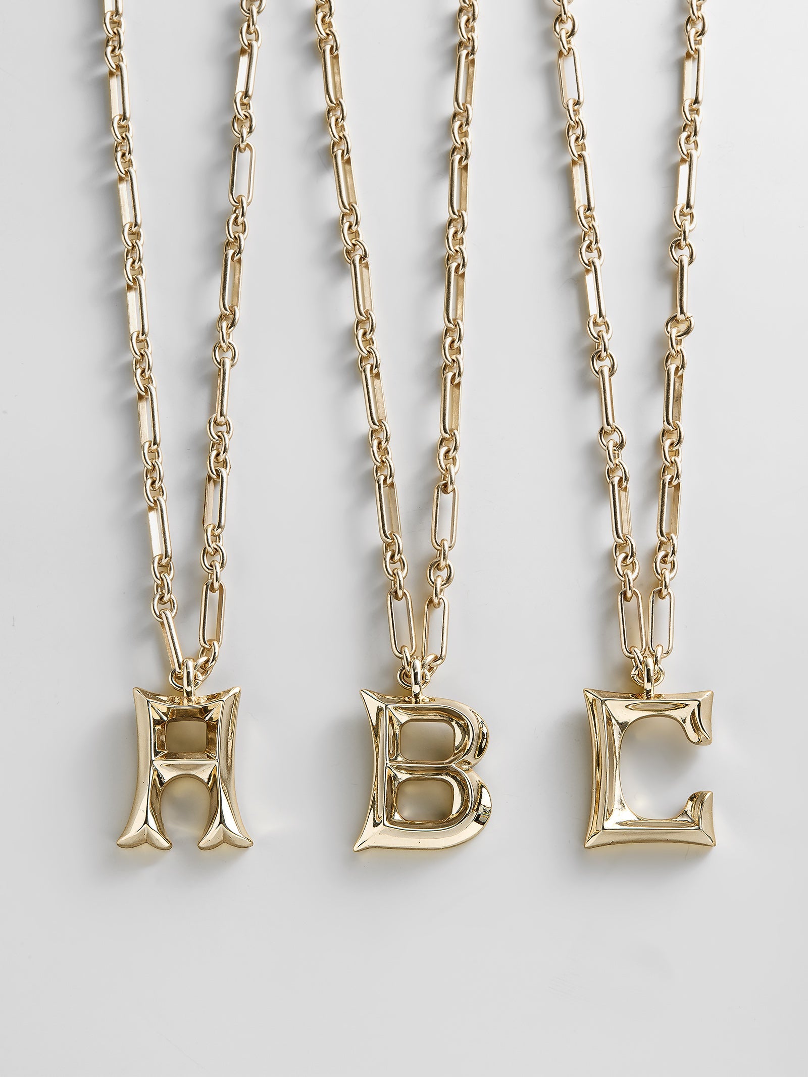 Oversized Gothic Custom Initial Necklace - Oversized Gothic Initial