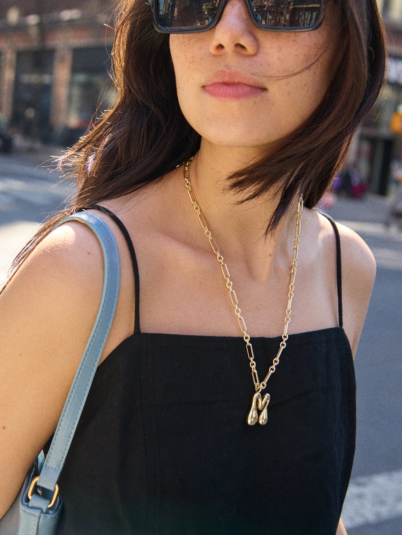 Oversized Bubble Custom Initial Necklace - Oversized Bubble Initial