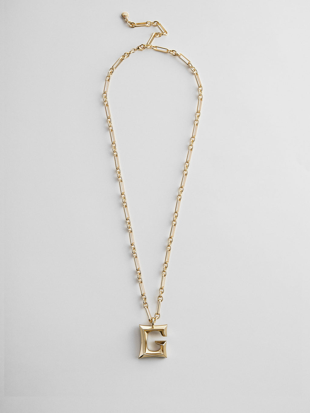 Oversized Gothic Custom Initial Necklace - Oversized Gothic Initial
