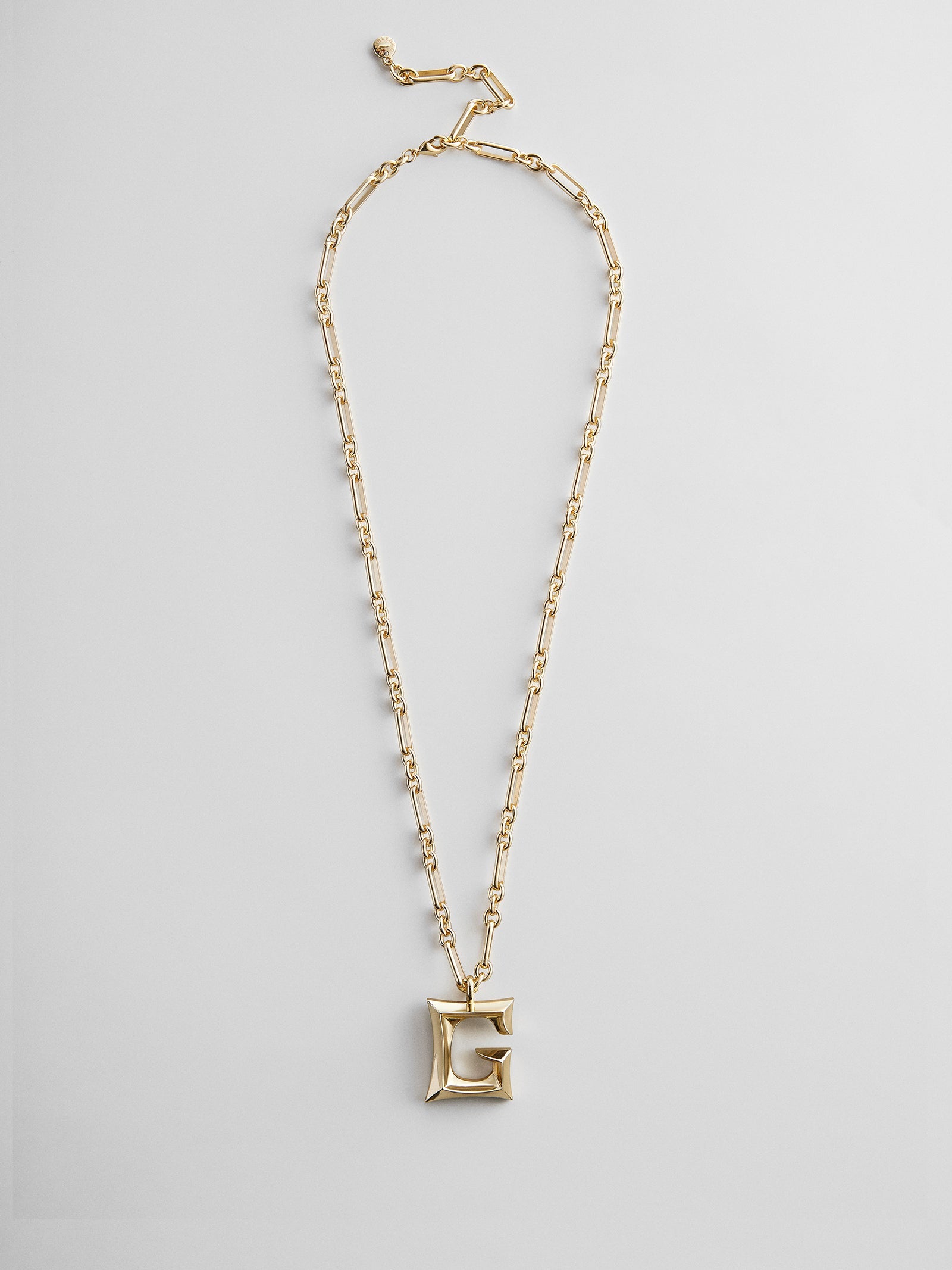 Oversized Gothic Custom Initial Necklace - Oversized Gothic Initial