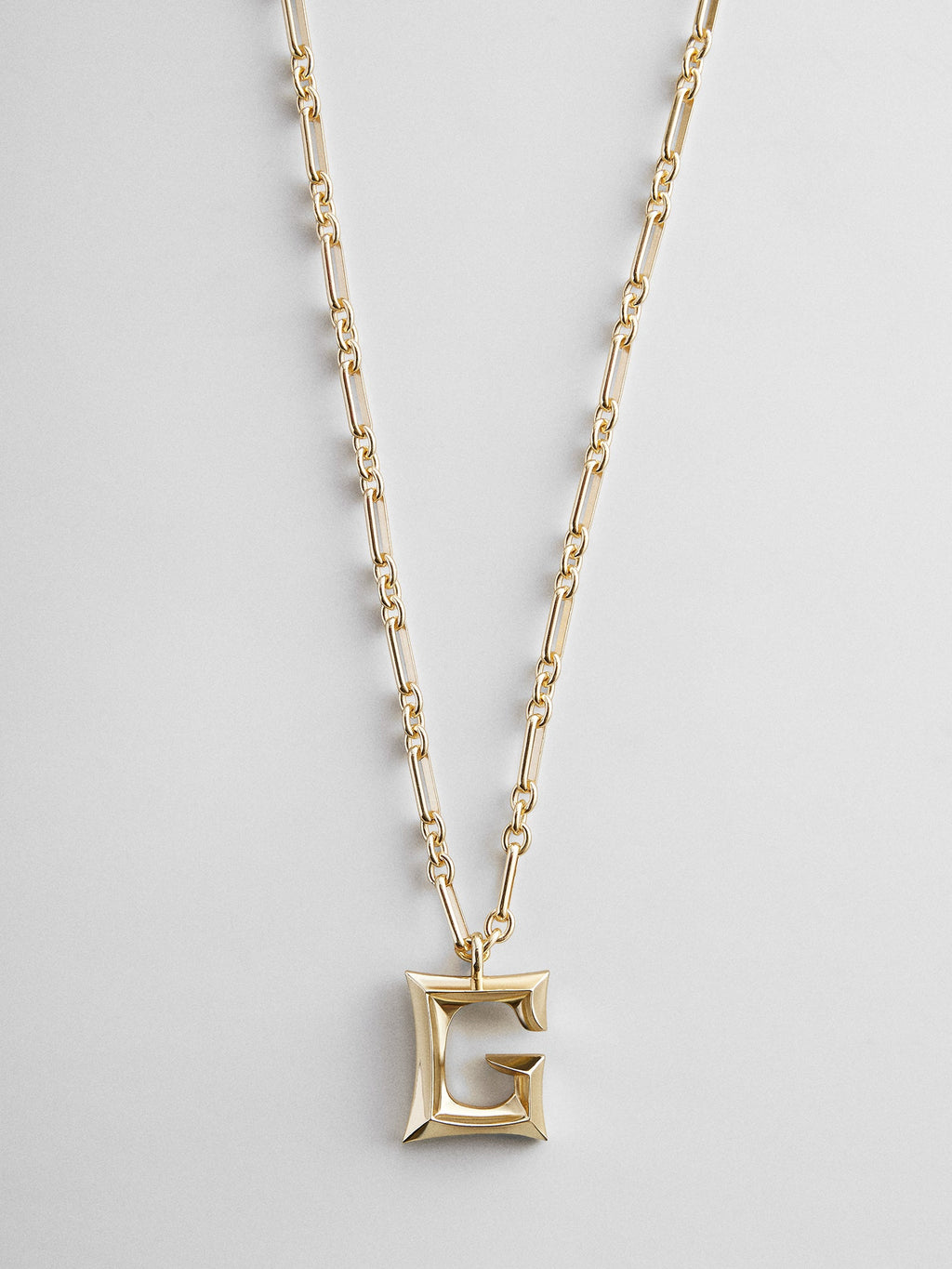 Oversized Gothic Custom Initial Necklace - Oversized Gothic Initial