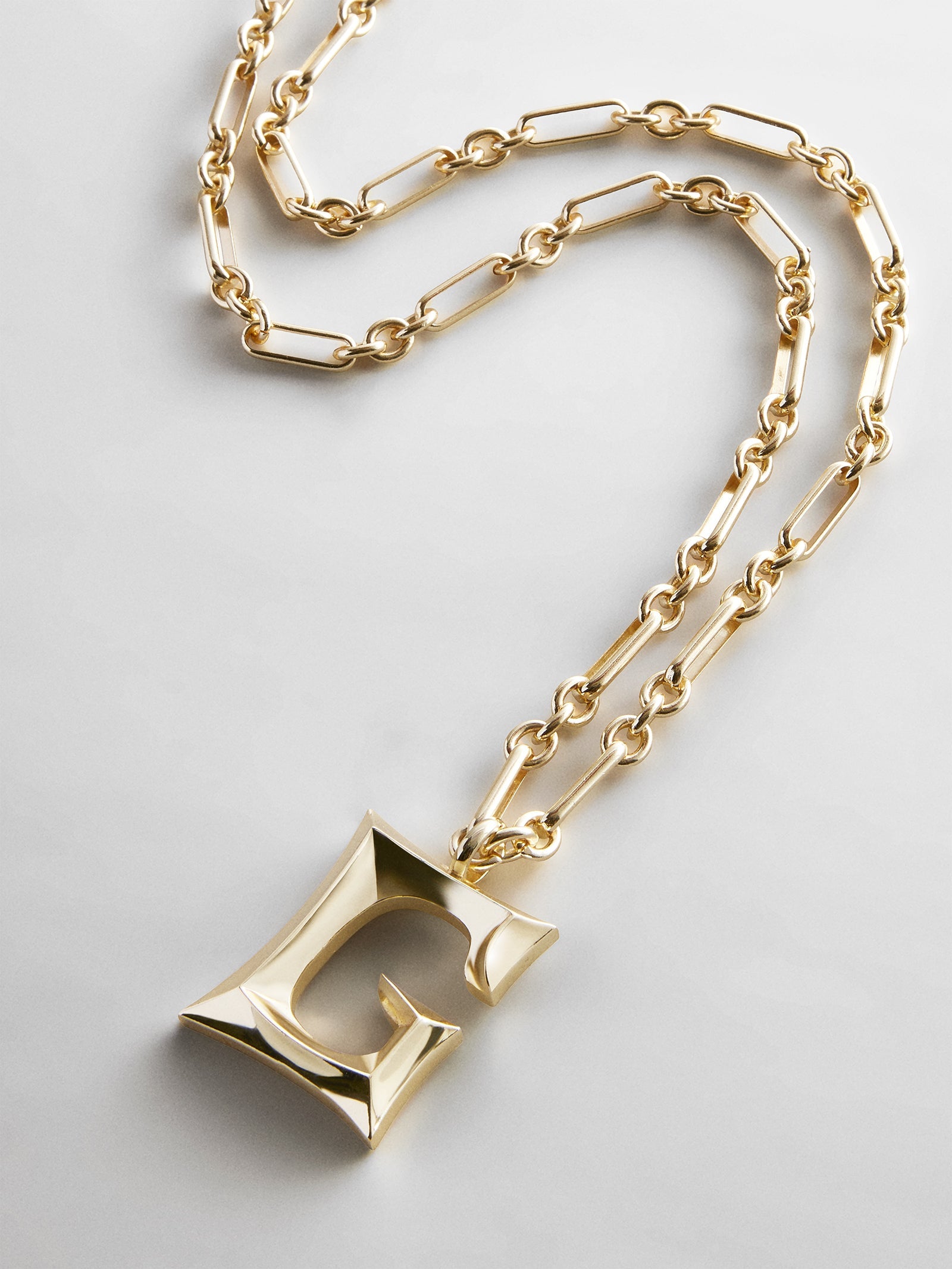 Oversized Gothic Custom Initial Necklace - Oversized Gothic Initial