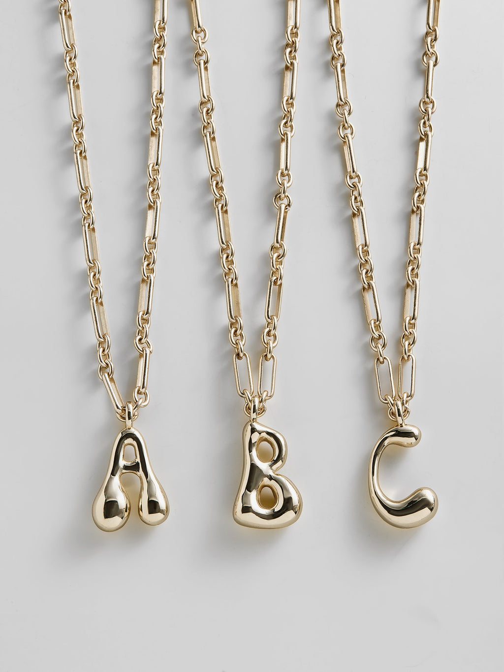 Oversized Bubble Custom Initial Necklace - Oversized Bubble Initial