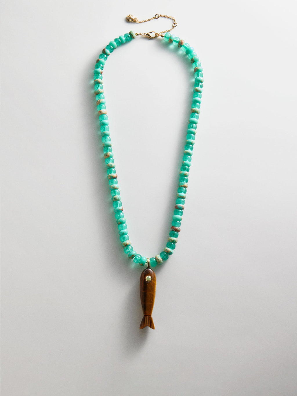 Sun Drift Semi-Precious Pendant Necklace - Fish