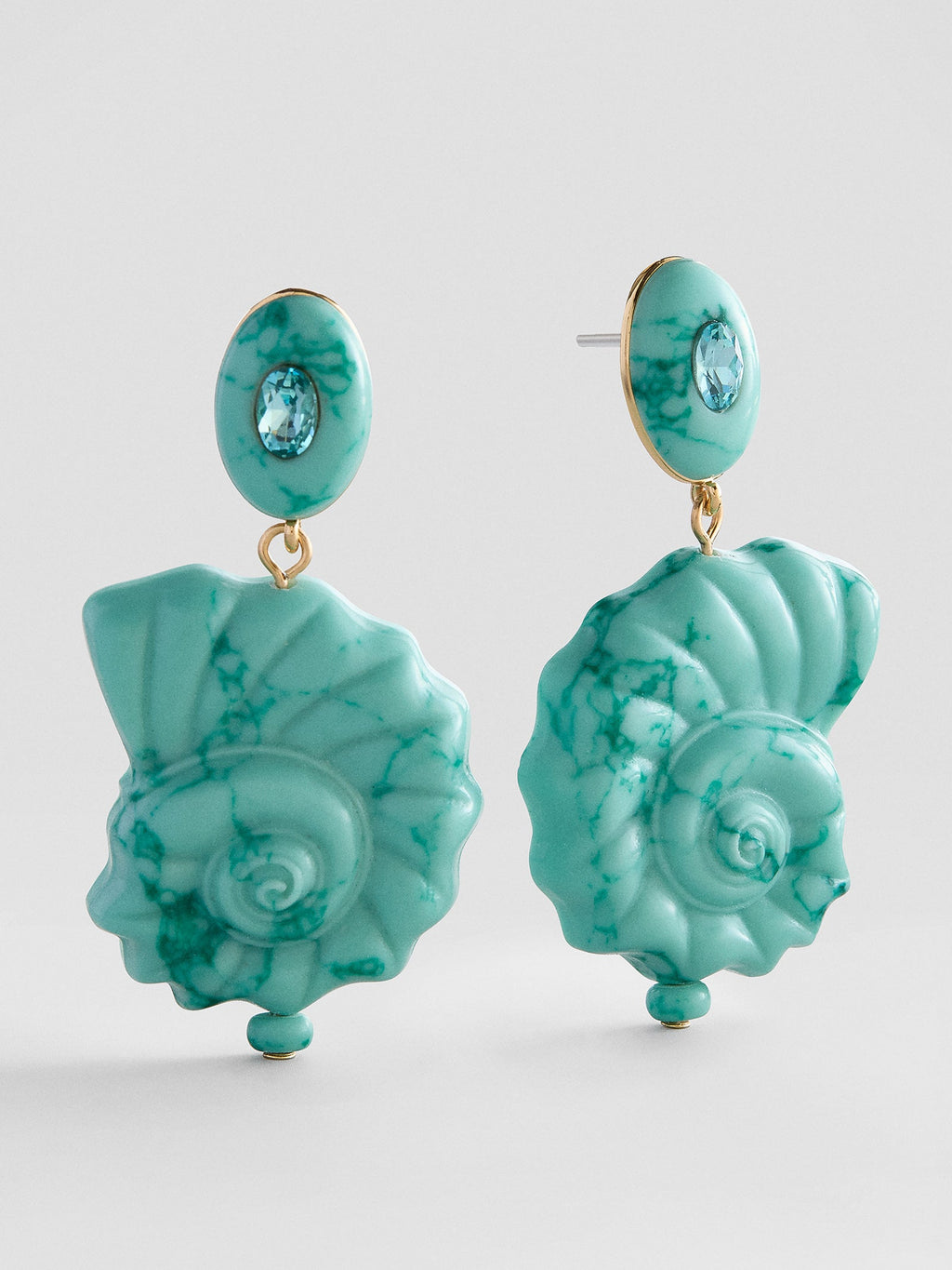 Mina Turquoise Shell Earrings - Turquoise