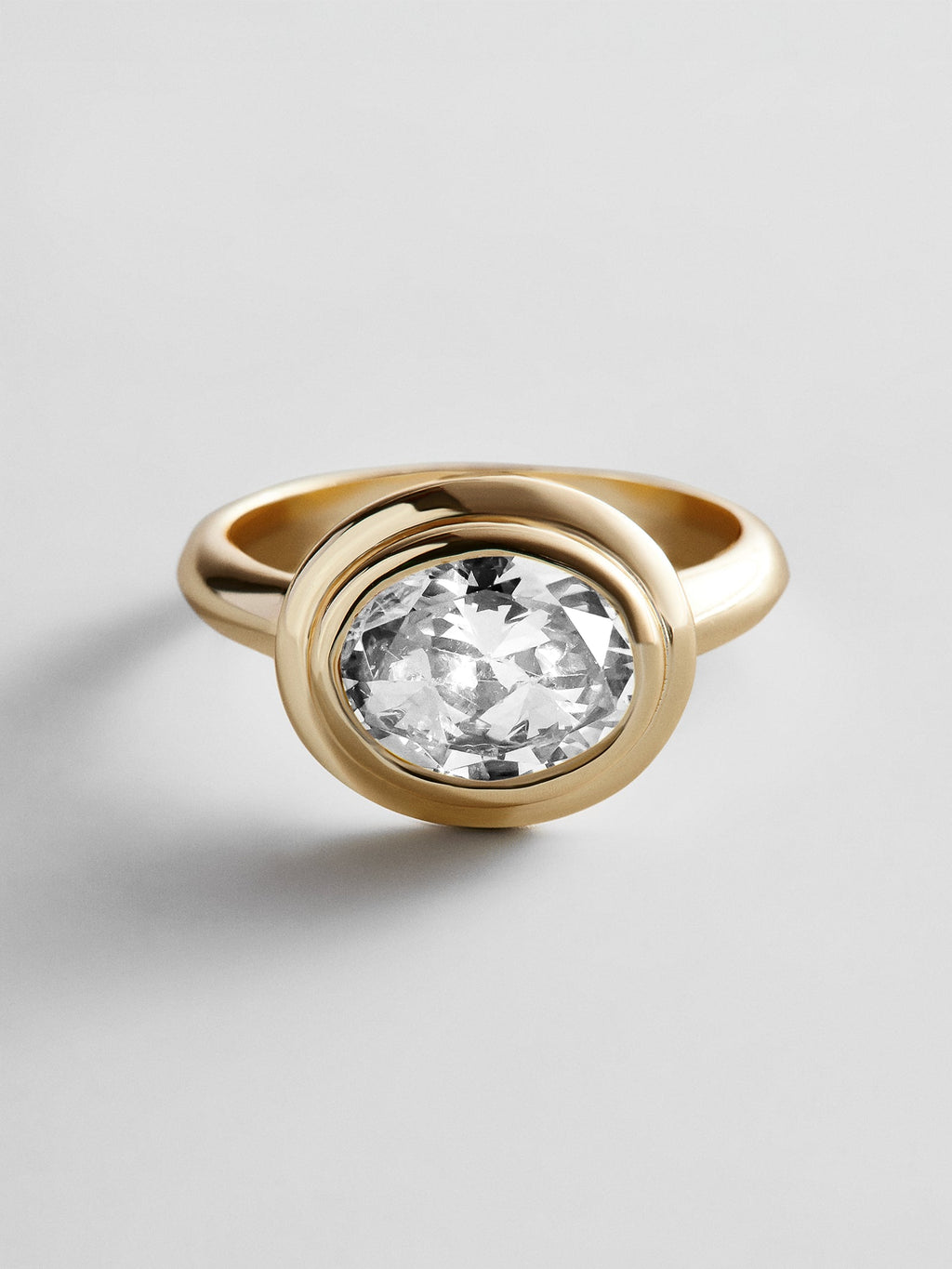 Gold Etched Bezel Custom Birthstone Ring - Crystal